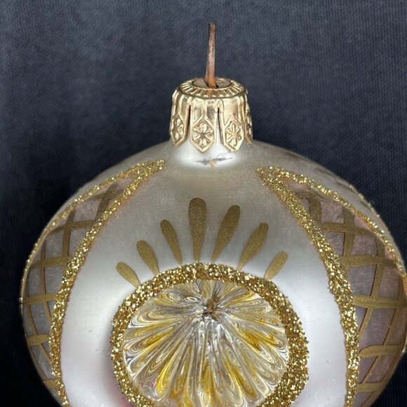 Four Graduated Reflector Ball Spin Ornament Glittered RARE  1A - Picture 13 of 13